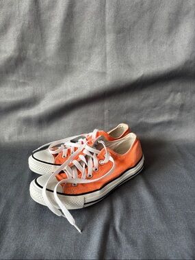 Converse Orange Low-Top Canvas Sneakers with White Accents